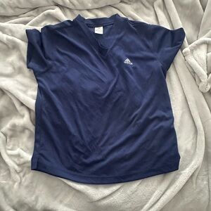 Adidas Navy Blue V-Neck T-Shirt